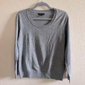 BR Factory Grey cotton blend sweater with silver bead embellishment - seize M